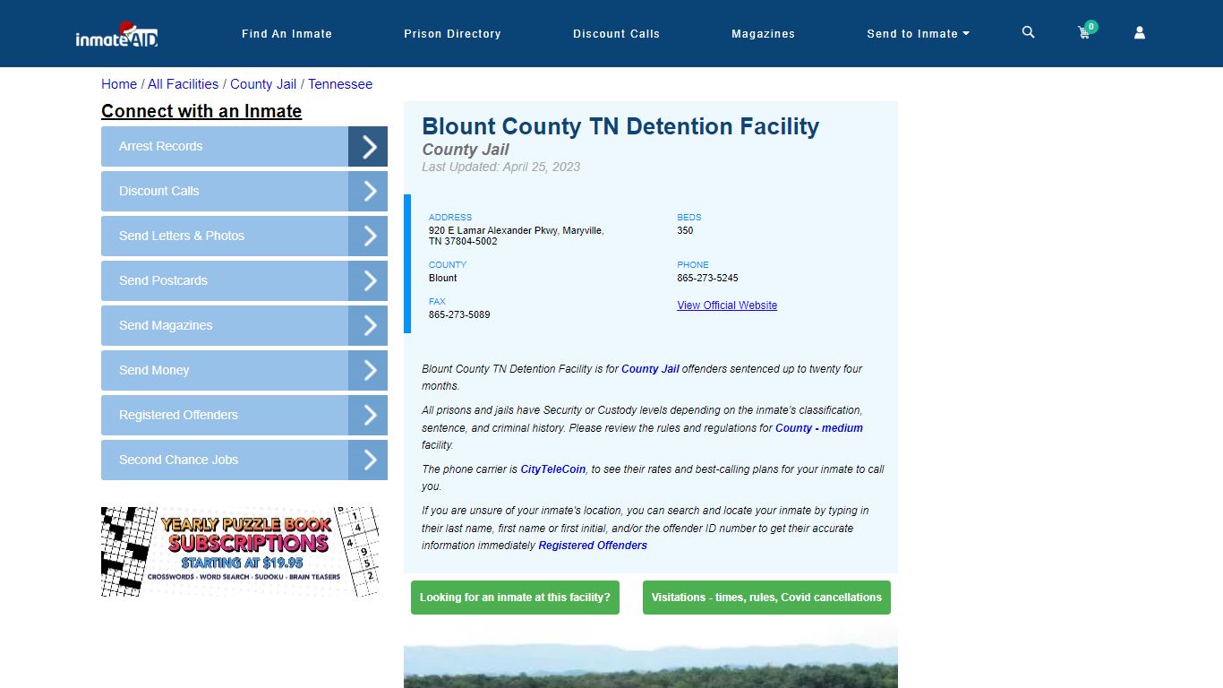 Blount County TN Detention Facility - Inmate Locator - Maryville, TN